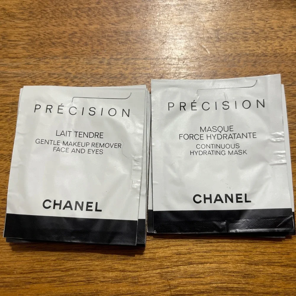 Chanel Precision Hydrating Mask Sample X 3 + Makeup Remover Face And Eyes X 5